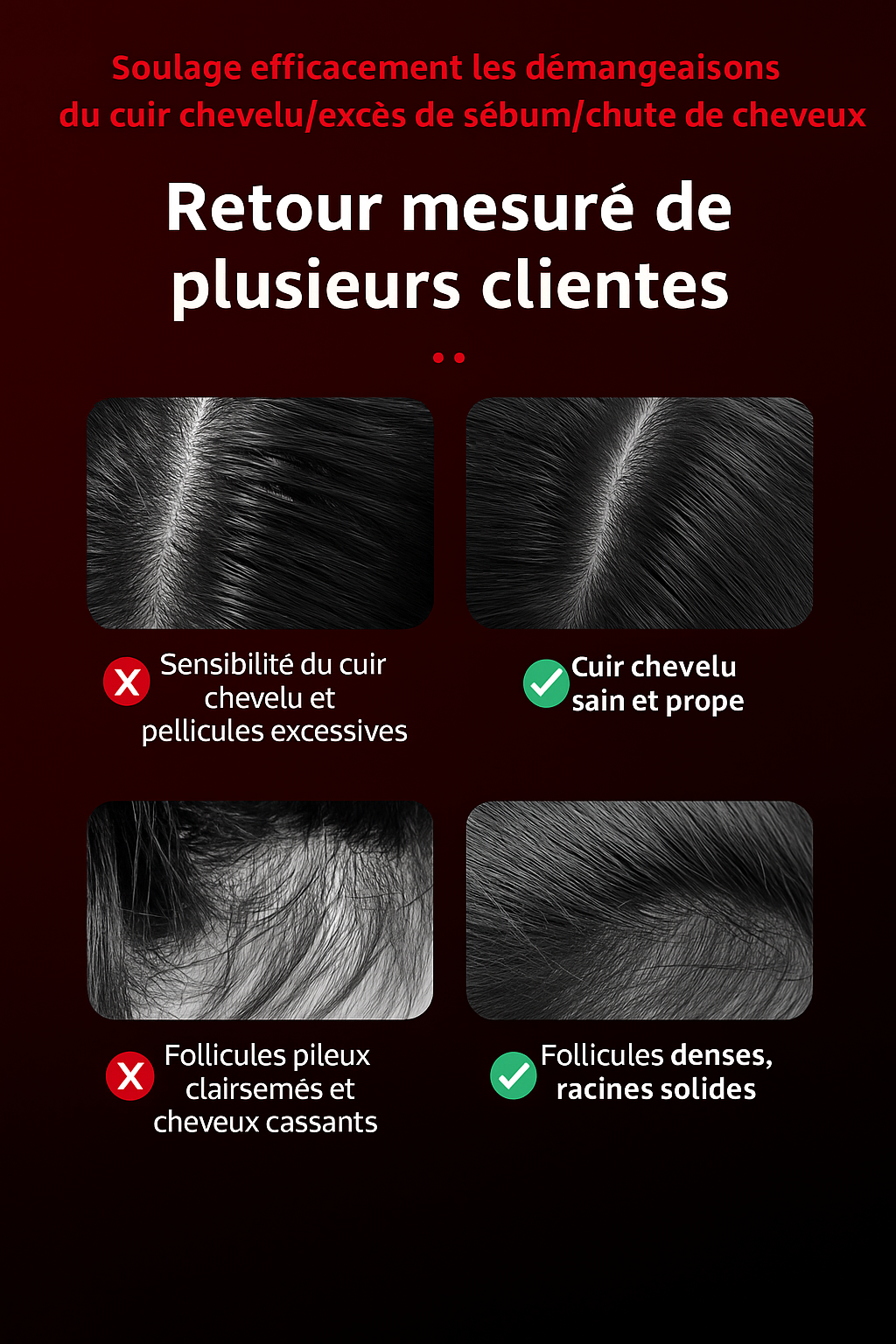 Brosse massante électrique cuir chevelu